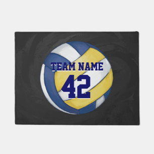 Painted Volleyball with Name and Number Doormat
