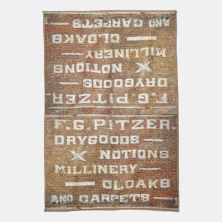 Painted Wall Old Store Sign Kitchen Towel