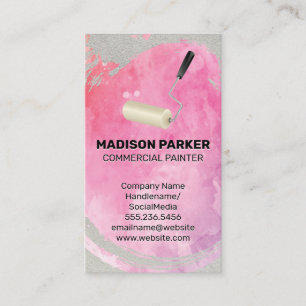 Painted Wall Paint Roller Tool Business Card
