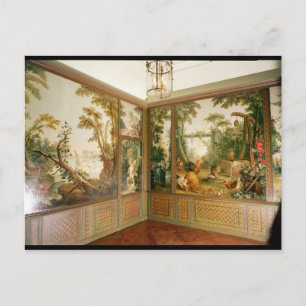 Painted wall panels in the Salon of Gille Postcard