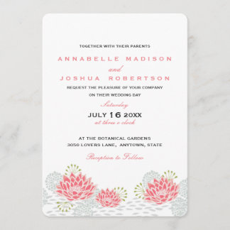 Painted Water Lillies Wedding Invite