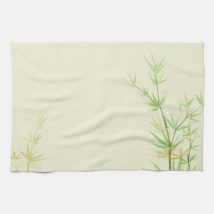 Painted watercolor card with wild stylized kitchen towel