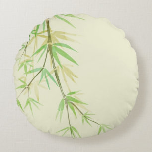 Painted watercolor card with wild stylized round pillow