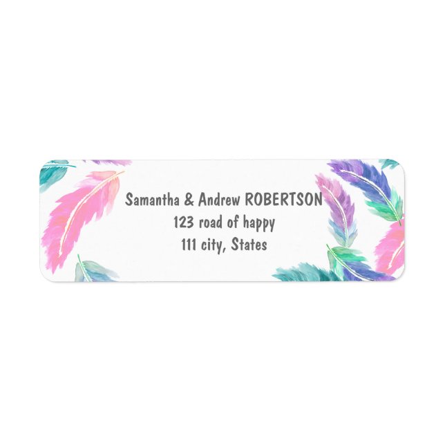 Painted watercolor feathers wedding (Front)