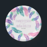 Painted watercolor feathers wedding paper plate<br><div class="desc">pretty,  modern,  hand painted watercolor feathers pattern wedding party plates. an elegant,  unique colourful pastel pink,  purple,  turquoise boho chic hand painted watercolor feathers pattern. Perfect for spring,  summer and bohemian or open air wedding theme</div>