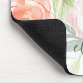 Painted Watercolor Flowers Calligraphy Name Mouse Pad (Corner)