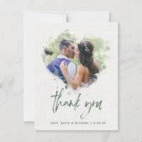 Painted Watercolor Heart Wedding Photo Script