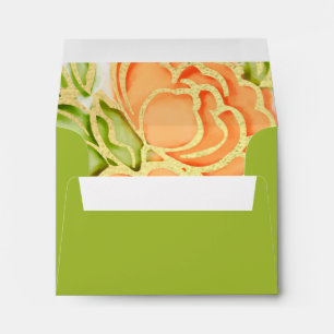 Painted Watercolor Orange Roses Envelope