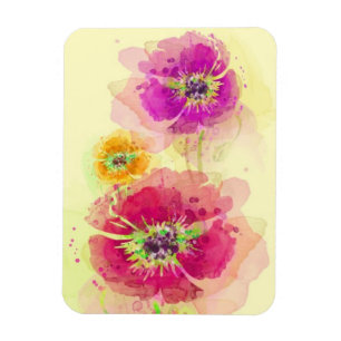 Painted watercolor poppies 2 magnet