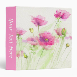 Painted watercolor poppies 3 binder