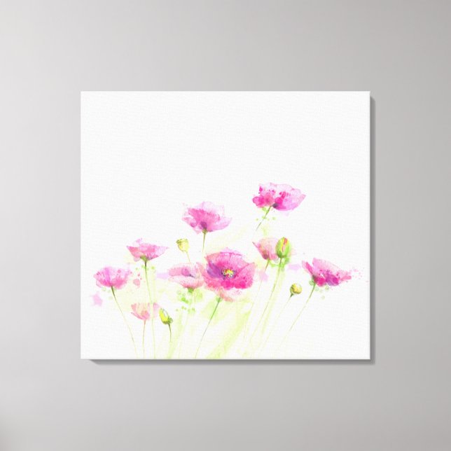 Painted watercolor poppies 3 canvas print (Front)