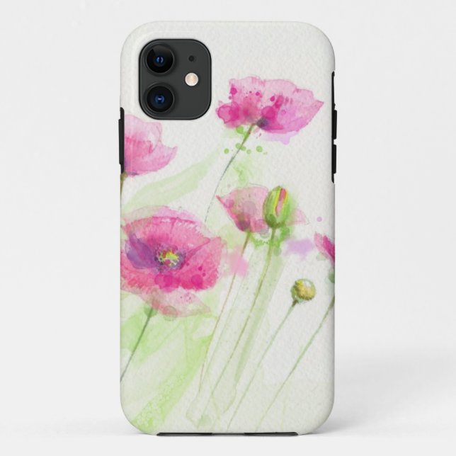 Painted watercolor poppies 3 Case-Mate iPhone case (Back)