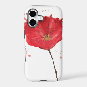 Painted watercolor poppy flower 2