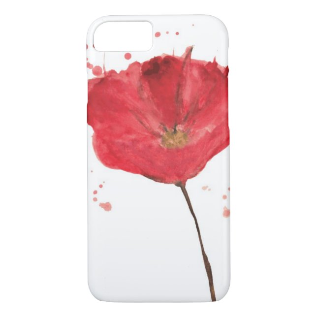 Painted watercolor poppy flower 2 Case-Mate iPhone case (Back)