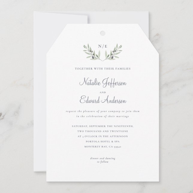 Painted watercolour olive branch + watercolor (Front)