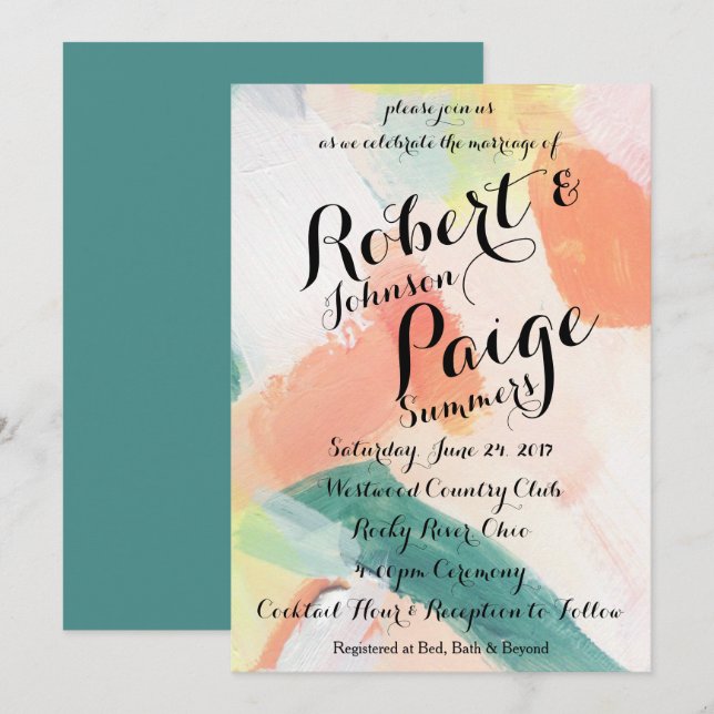 Painted Wedding Invitation (Front/Back)
