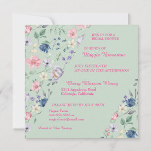 Painted Whimsy Floral Bridal Shower Invitation