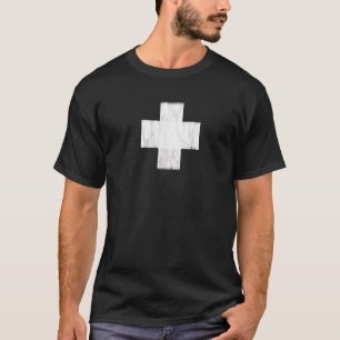 Painted White Cross  On Red Guard Life V.2 T-Shirt