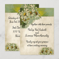 Painted White Daisies Floral Vintage Wedding Theme