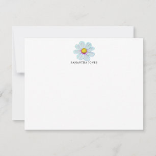 Painted White Floral Personalized Card