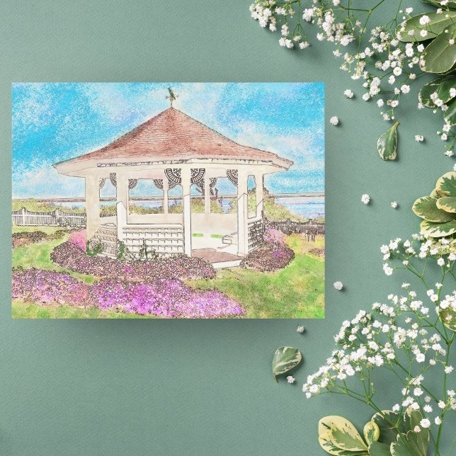 Painted White Gazebo In Cape Cod Postcard (Creator Uploaded)