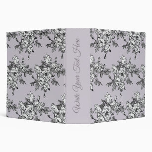 Painted White Roses on Powder Pink Binder