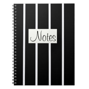 Painted white stripes on black notebook