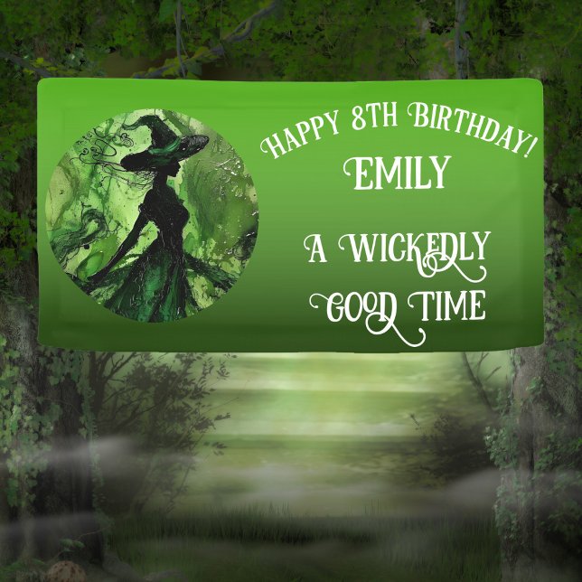 Painted Wickedly Good Witch Any Age Birthday Party Banner (Creator Uploaded)