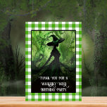 Painted Wickedly Good Witch Halloween  Thank You Card<br><div class="desc">Painted Wickedly Good Witch Halloween Green Gingham Plaid Birthday Thank You Card - This Birthday Thank You Card features a green and black painting of a witch in an enchanted forest. Designed for those who love Halloween,  dark fantasy and spooky things.</div>