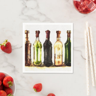 Painted Wine Bottles Napkins