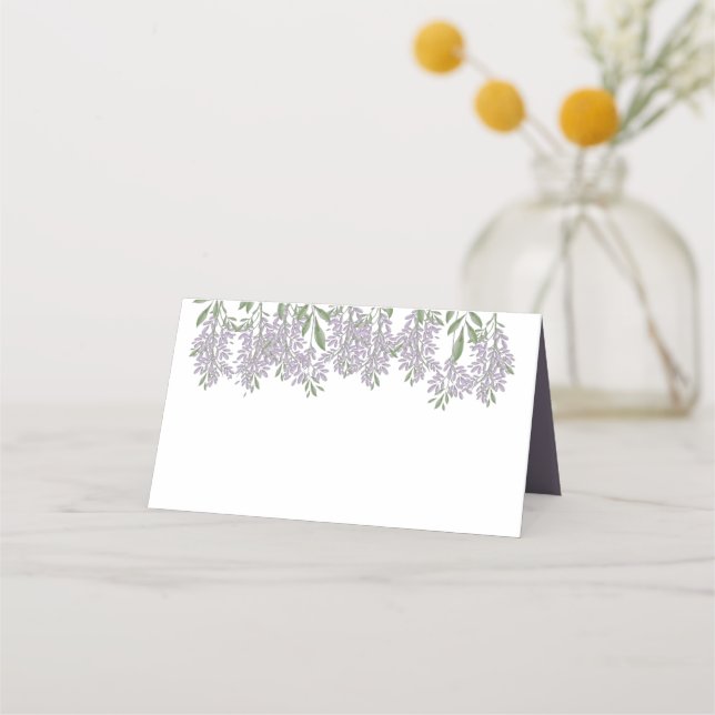 Painted Wisteria Blank Place Cards (Front)