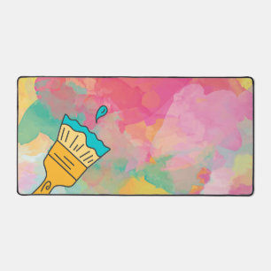 painted with a brush desk mat