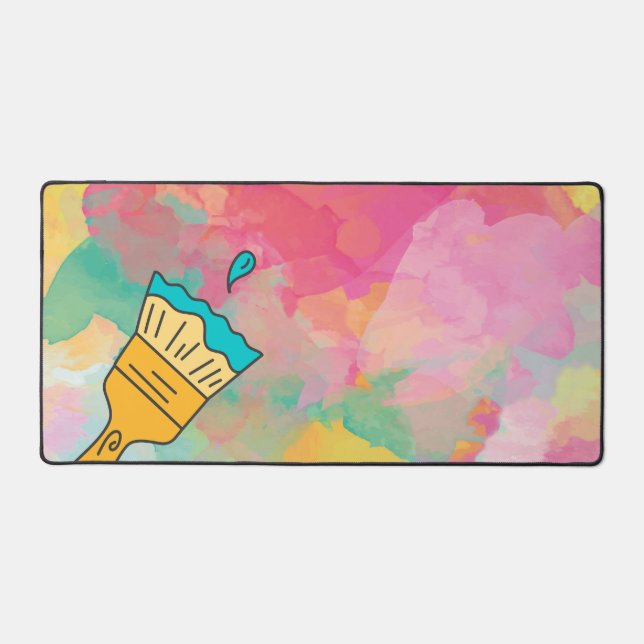 painted with a brush desk mat (Front)
