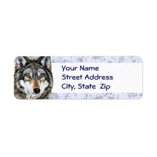Painted Wolf Address Labels