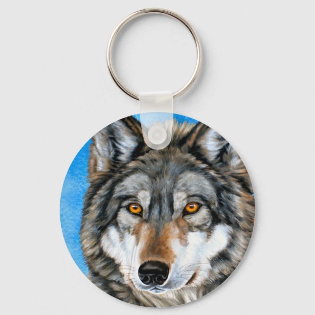 Painted Wolf Keychain (Front)