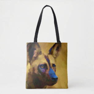 Painted Wolf Tote Bag