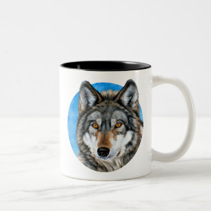 Painted Wolf Two-Tone Coffee Mug