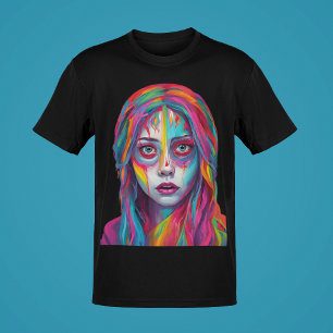 Painted Woman in Despair Graphic Art Design Trend  T-Shirt