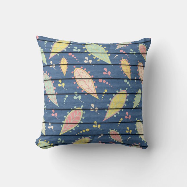 Painted Wood Image Throw Pillow (Front)