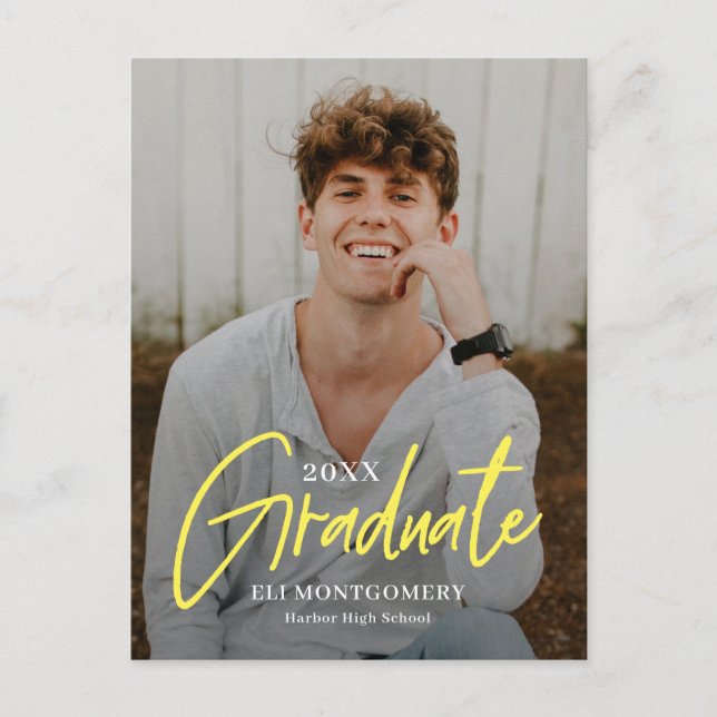 Painted Word Editable Colour Graduation Postcard (Front)