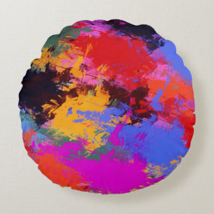 Painted Zebra Round Pillow