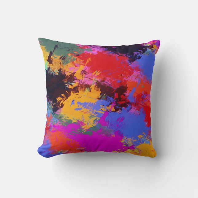 Painted Zebra Throw Pillow (Front)