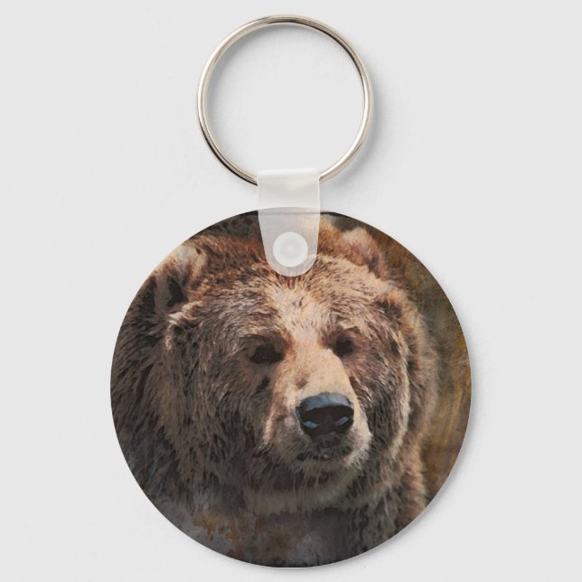 PaintedGrizzly Keychain (Front)
