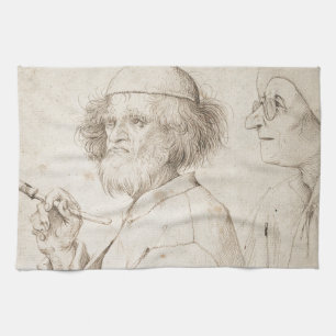 Painter and Connoisseur by Pieter Bruegel Kitchen Towel