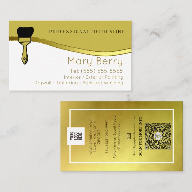 Painter and decorator interior design small business card (Front/Back)