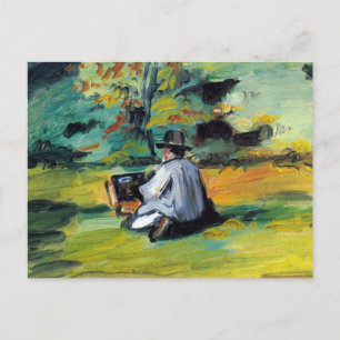 Painter at Work by Paul Cezanne, Vintage Fine Art Postcard