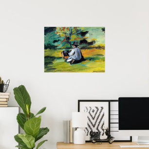 Painter at Work by Paul Cezanne, Vintage Fine Art Poster