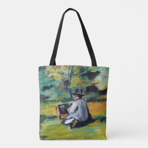 Painter at Work by Paul Cezanne, Vintage Fine Art Tote Bag
