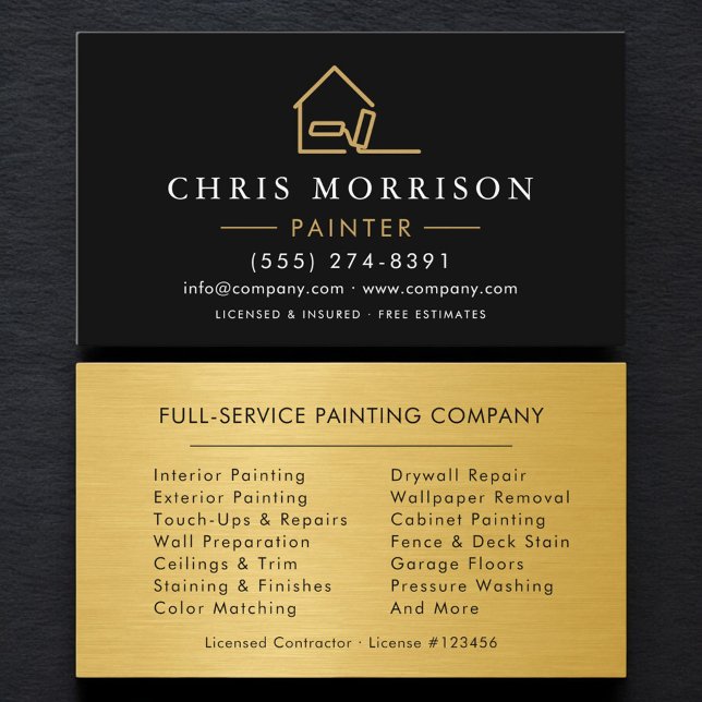 Painter Black Gold Business Card (Creator Uploaded)