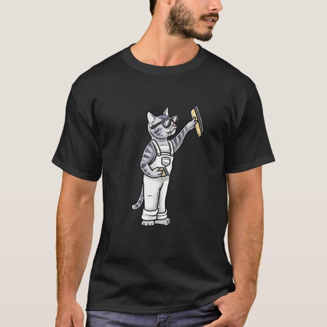 Painter Cat Painting T-Shirt (Front)